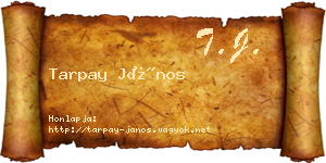 Tarpay János névjegykártya